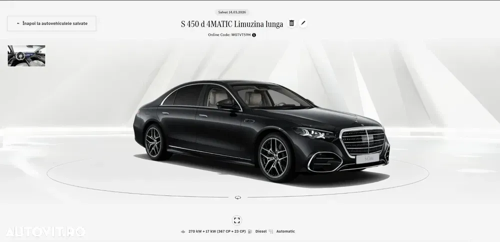 Mercedes-Benz S W223 450 d 4MATIC Long Aut — imagine 3
