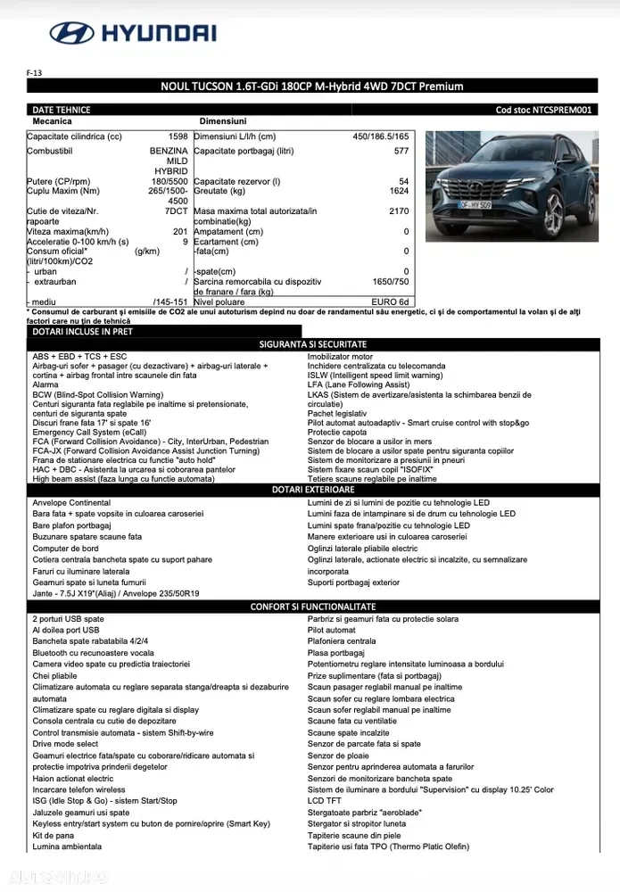 Hyundai Tucson IV 1.6 l MHEV 180 CP 4WD 7DCT Premium — imagine 4