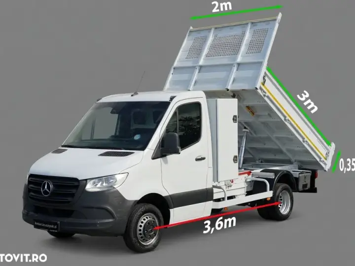 Mercedes-Benz SPRINTER / BASCULABILĂ - 3 M / ROȚI DUBLE SPATE / MANUALĂ / IMPORT