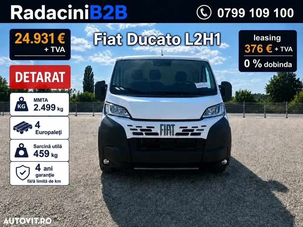 FIAT Ducato L2H1 DETARAT 2.490 kg — imagine 2