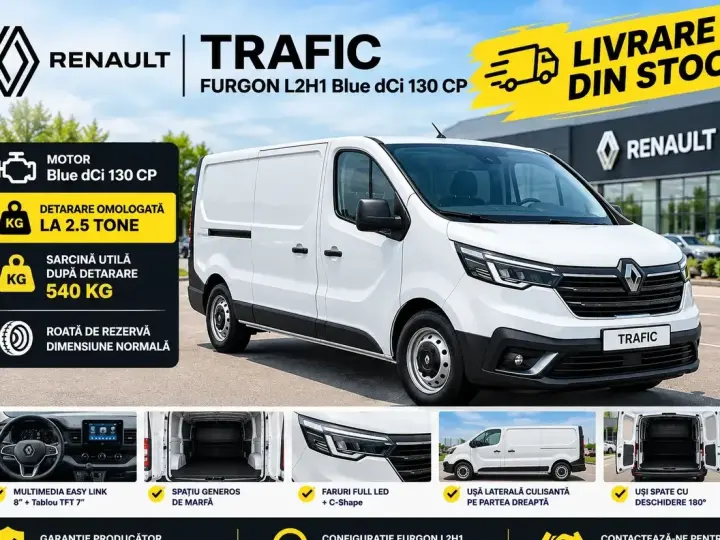 Renault TRAFIC FURGON L2H1 dCi 130 - DETARAT la 2.5T